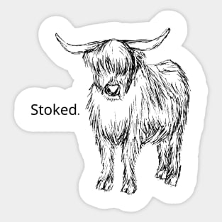 Stoked Cow Light Background Sticker
